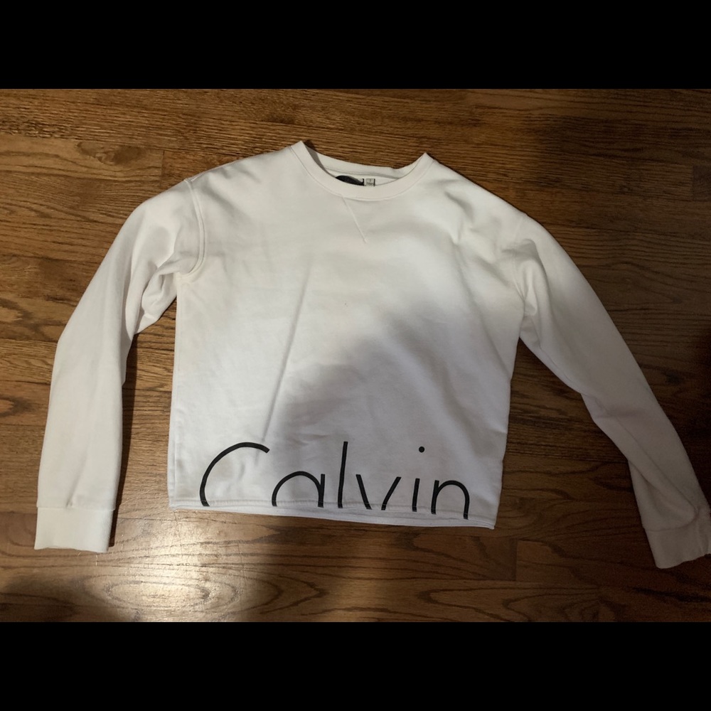 Calvin Klein Jeans White Cropped Sweater